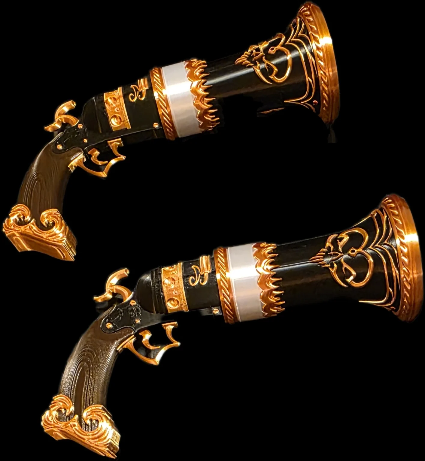 Black and gold cosplay prop pair