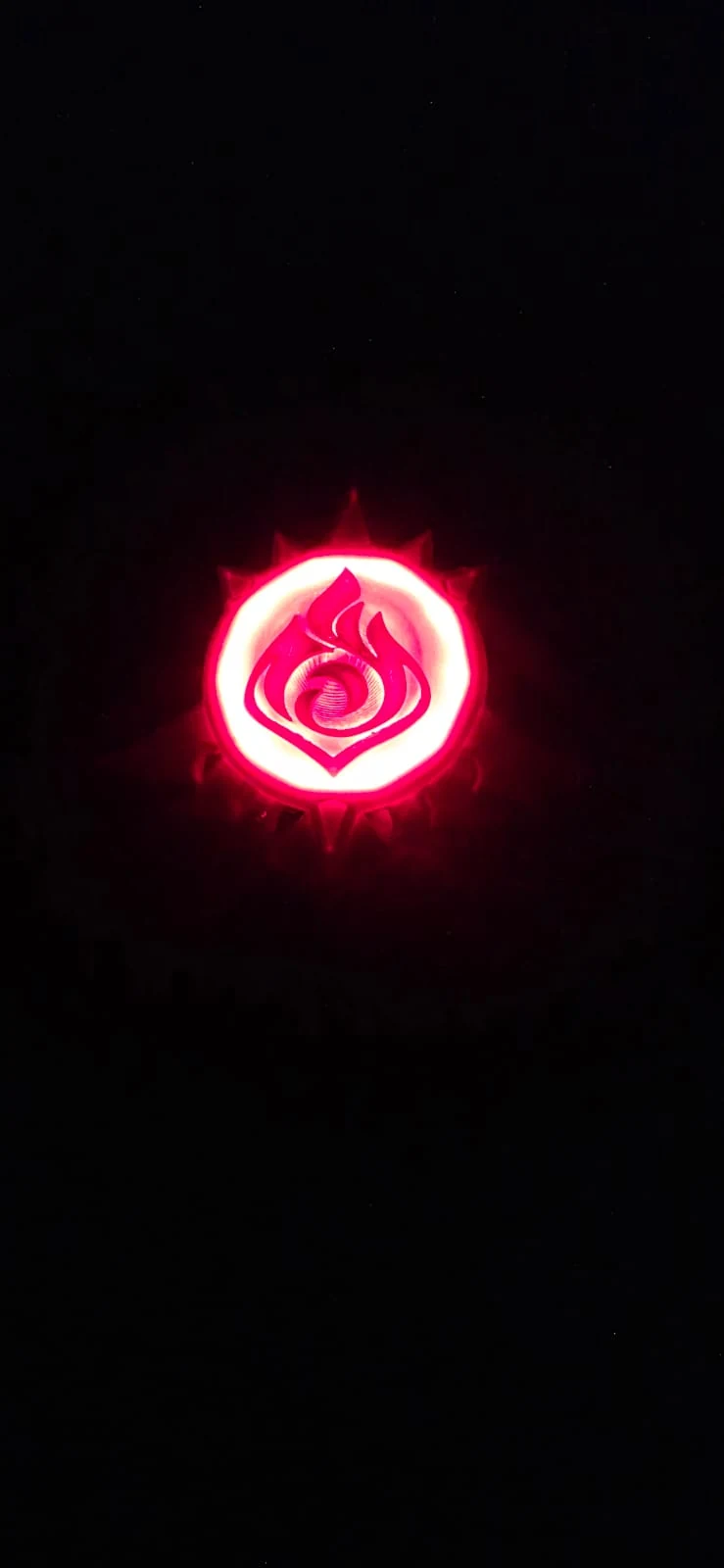 Pyro badge illuminated