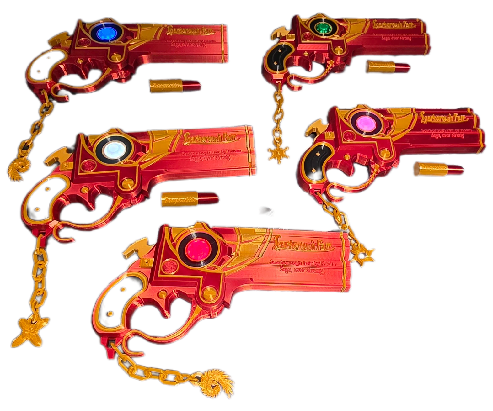 Red and gold LED cosplay prop set