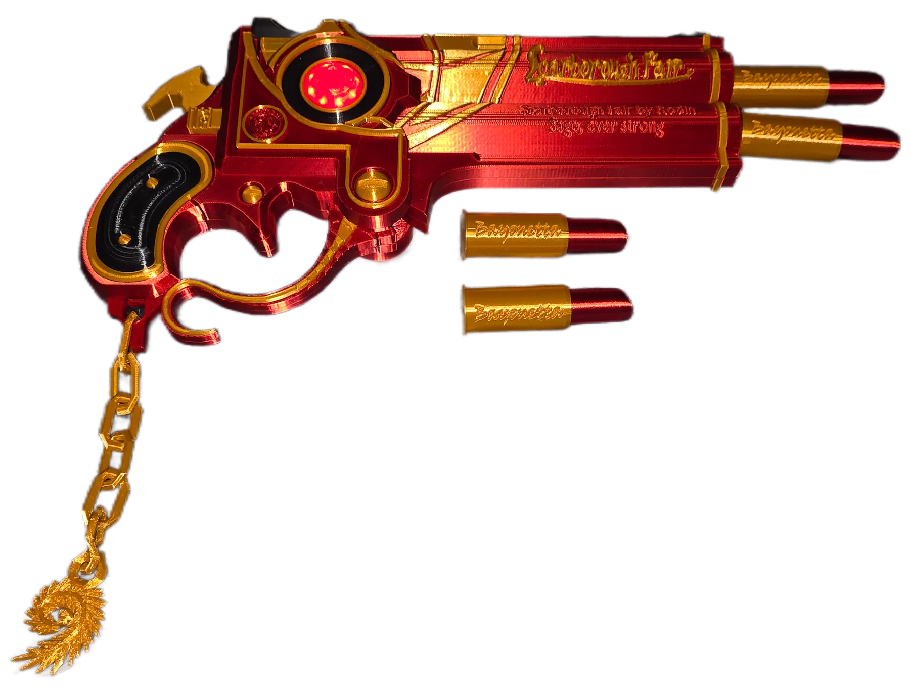 Red and gold LED cosplay prop