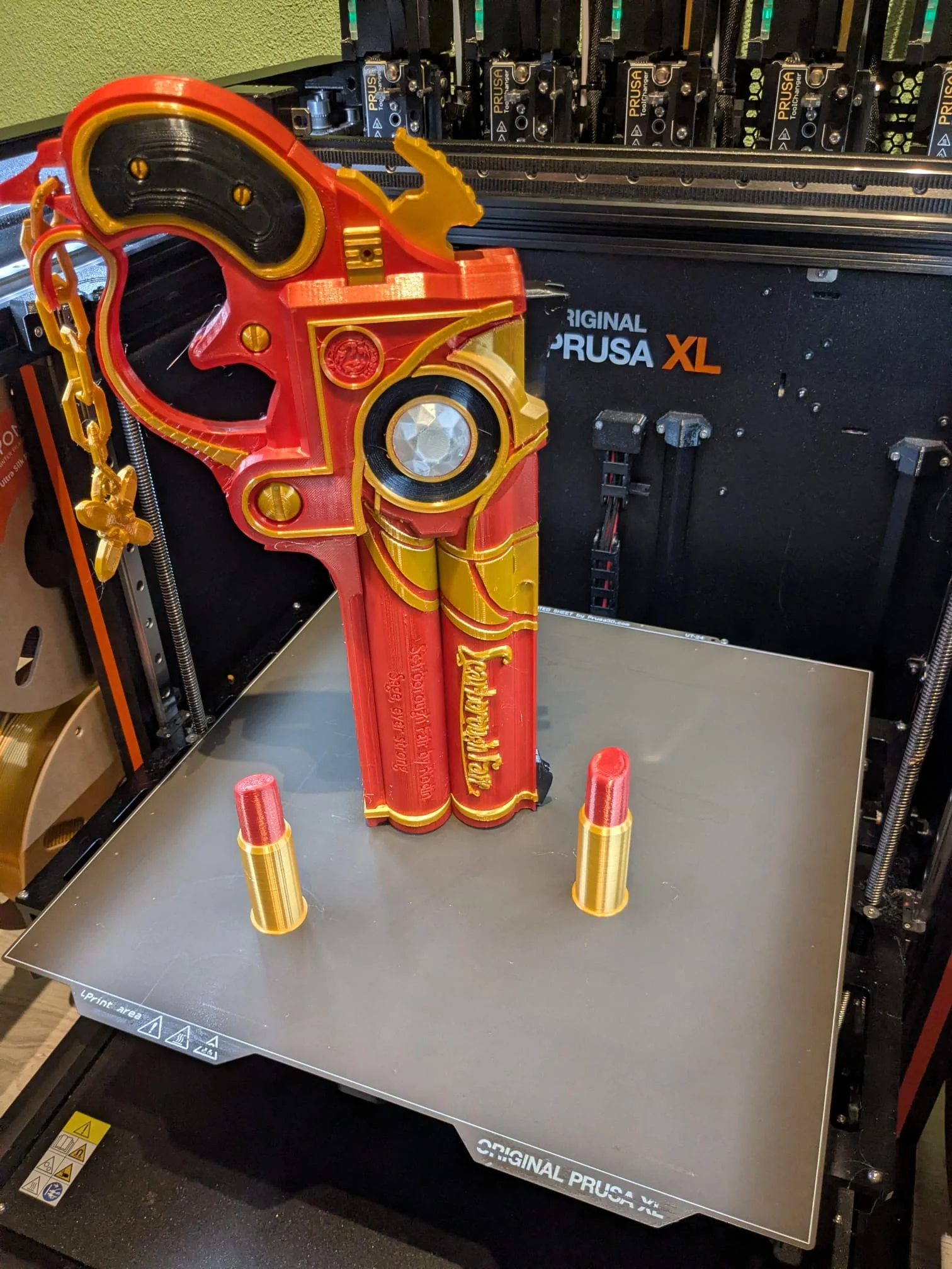 Red and gold LED cosplay prop project photo 2