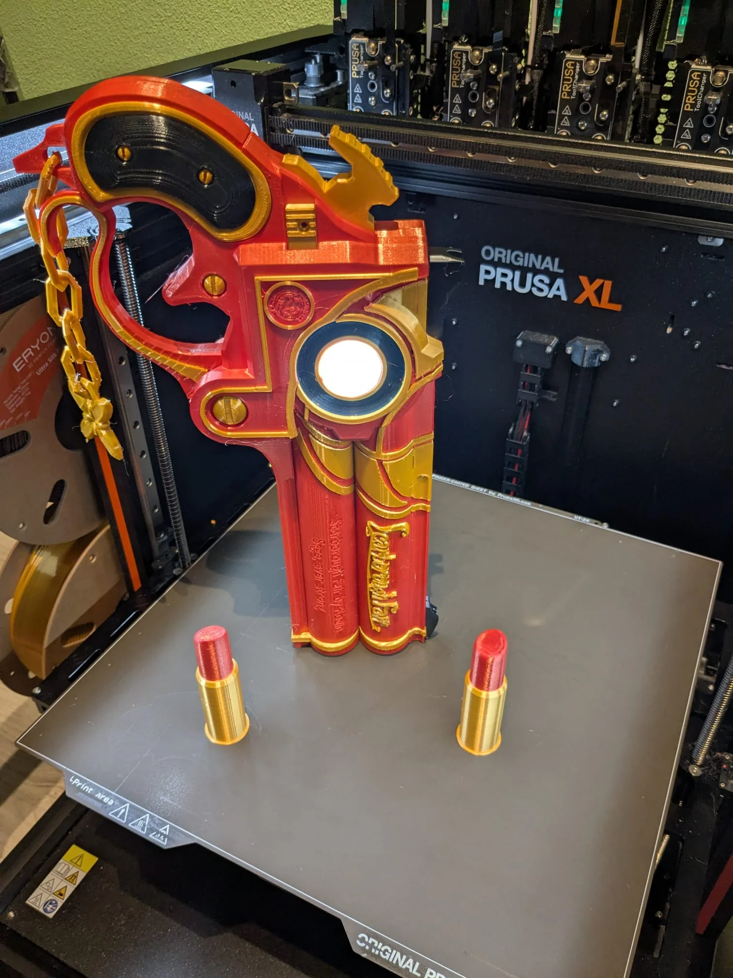 Red and gold LED cosplay prop project photo 3