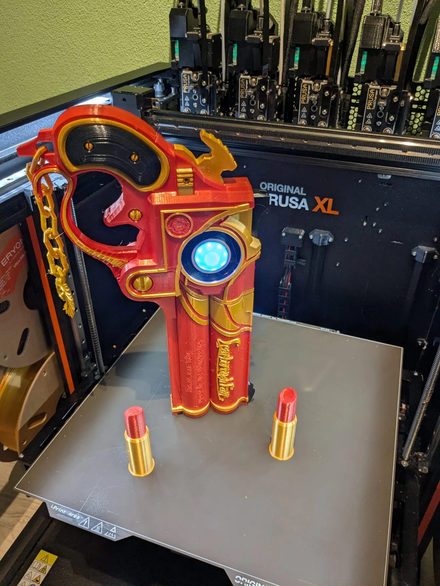 Red and gold LED cosplay prop project photo 4