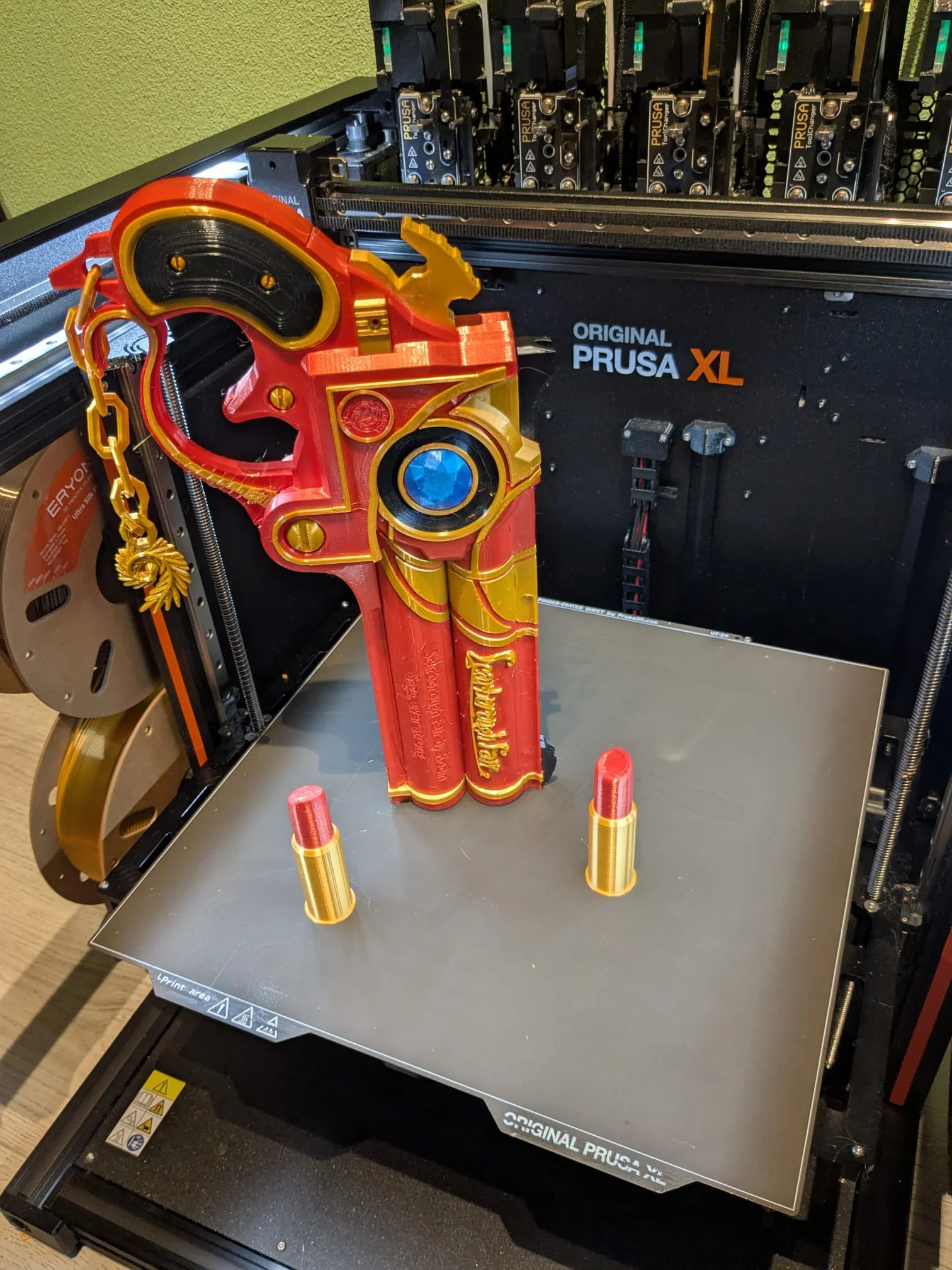 Red and gold LED cosplay prop project photo 5
