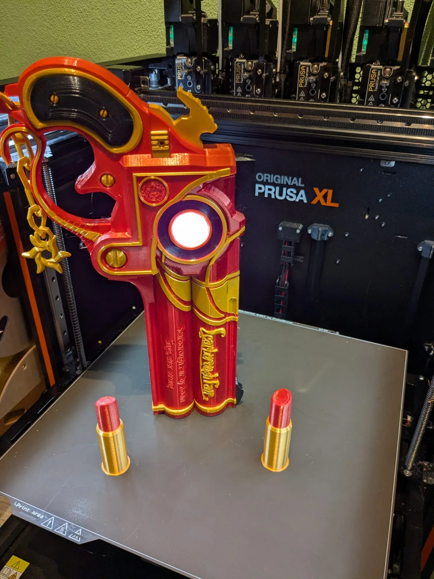 Red and gold LED cosplay prop project photo 6
