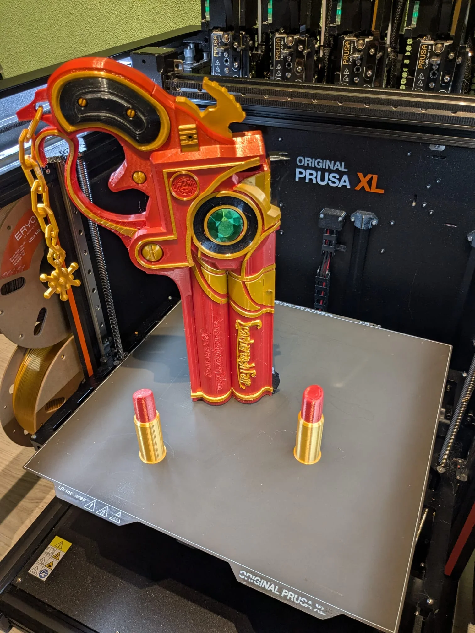 Red and gold LED cosplay prop project photo 8